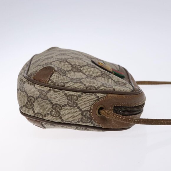 GUCCI GG Supreme Web Sherry Line Shoulder Bag PVC Beige - Picture 4 of 16